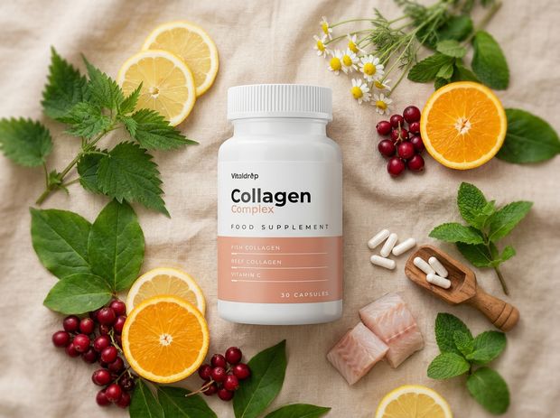 Naturalne składniki Collagen Complex — kolagen NatiCol i witamina D